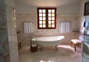 Bathroom renovations sudbury Large Bathroom with Tile and Window Buckingham Designs